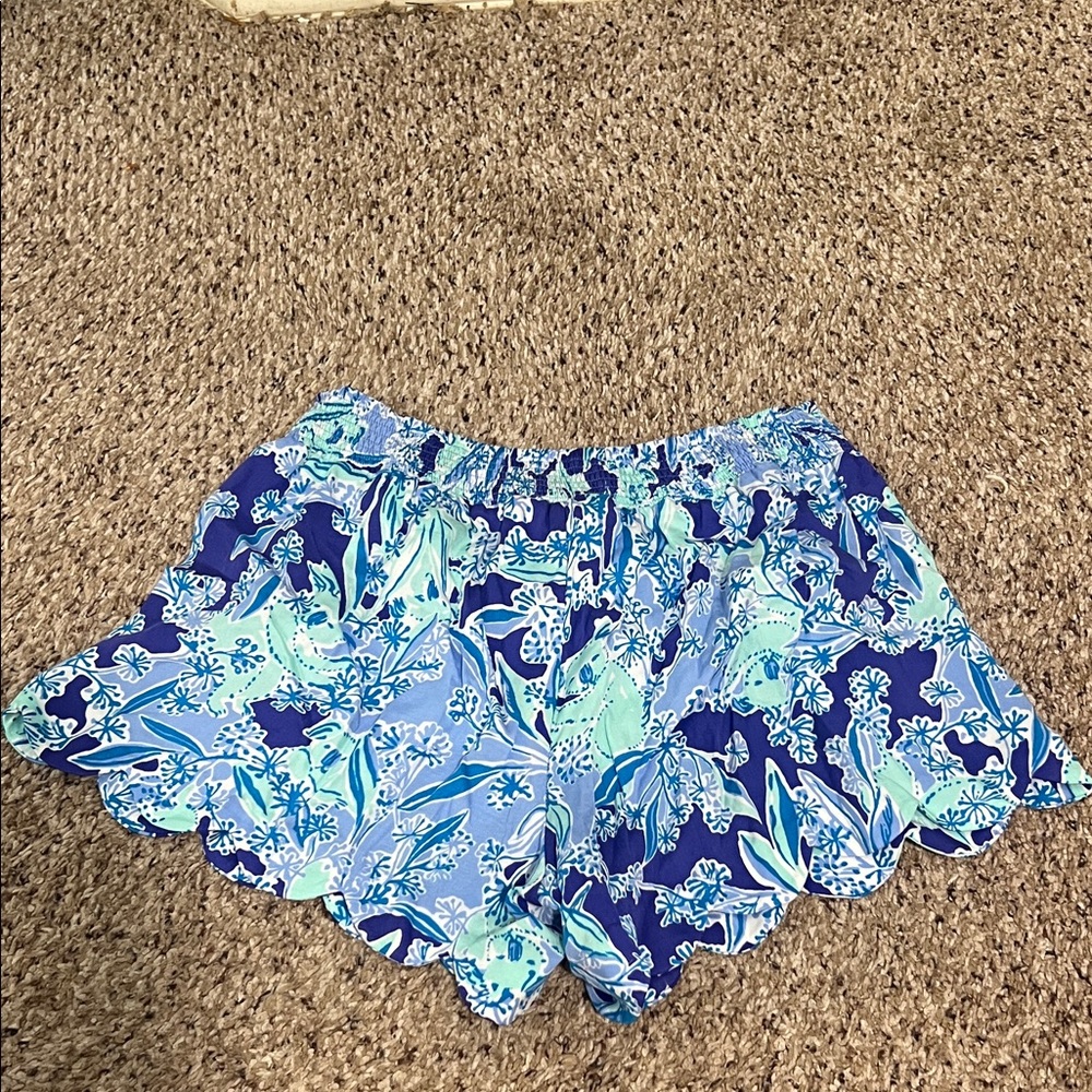 Lilly Pulitzer Blue and Green Floral Shorts